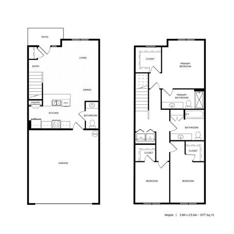 Titan Hill Townhomes in Salem, Oregon Maple Floor Plan